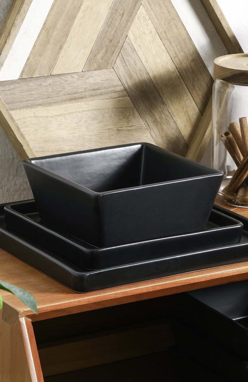 Stone Lain Grace Stoneware 12-piece Dinnerware Set In Black