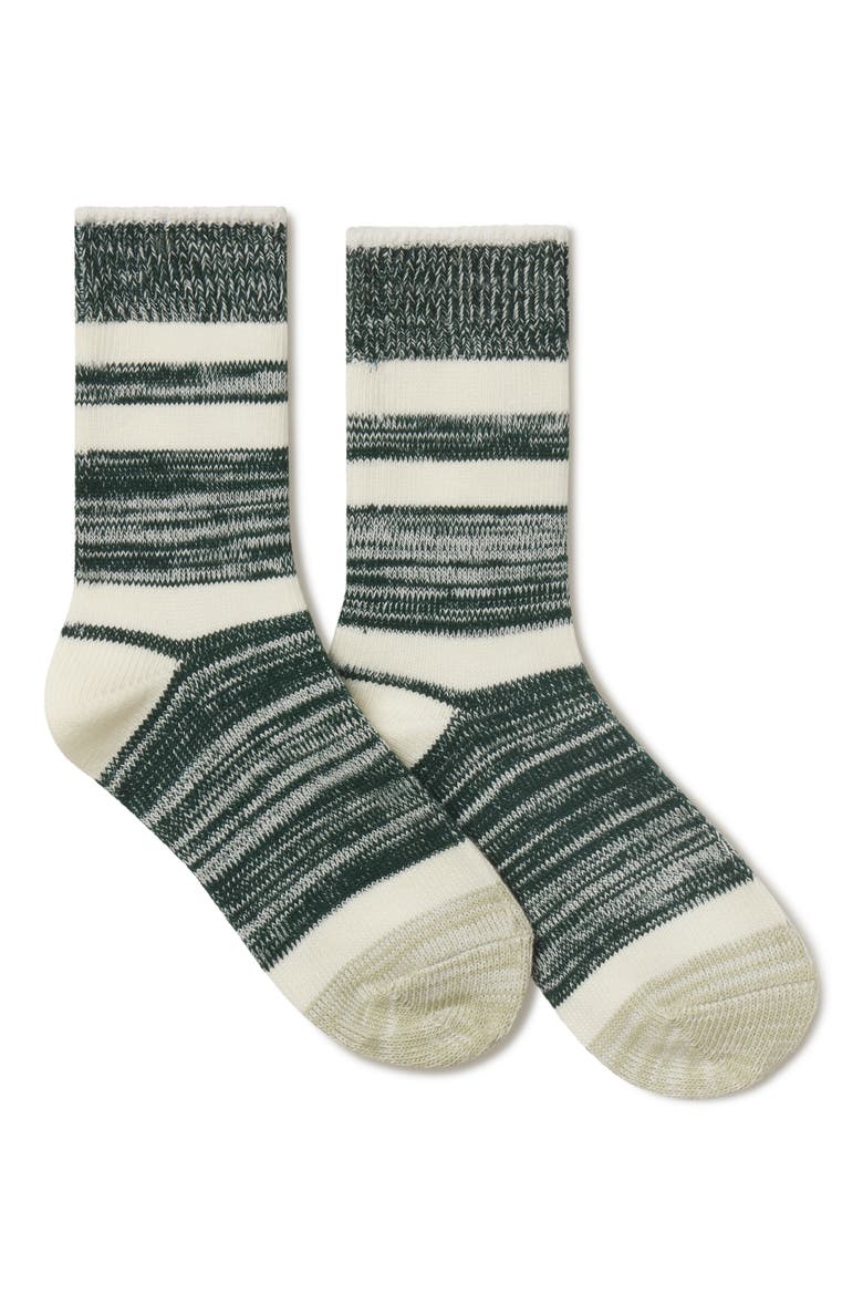 Heather Striped Socks, Main, color, FOREST