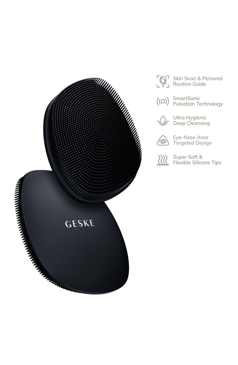 GESKE SmartAppGuided Facial Brush | 4 in 1, Alternate, color, Black