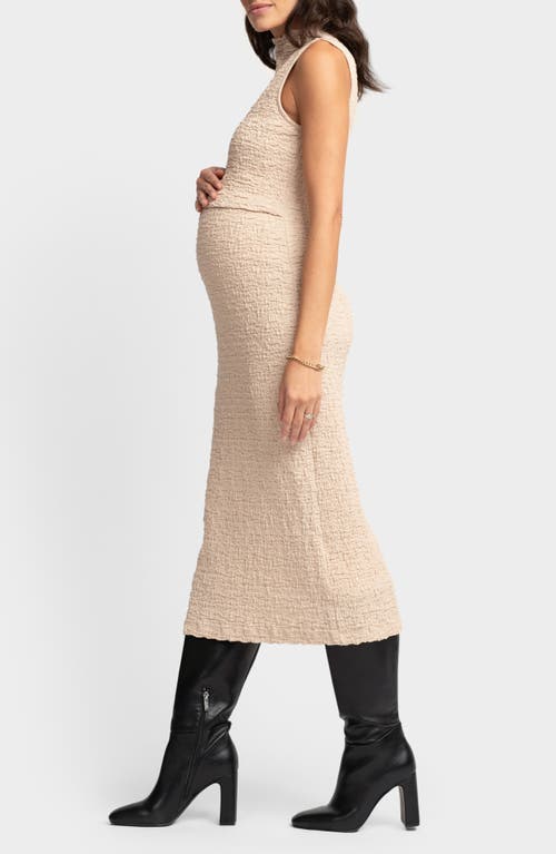 Shop Seraphine Maternity/nursing Body-con Dress In Beige
