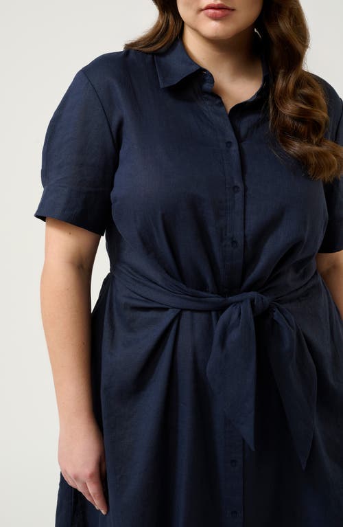 ESTELLE ESTELLE ESTHER TIE WAIST SHIRTDRESS