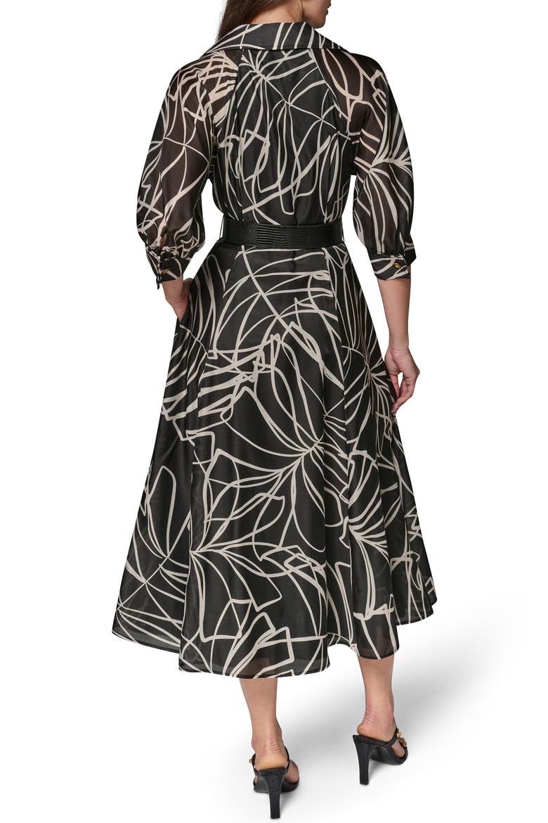 Belted Midi Shirtdress, Alternate, color, BLK/ LT CAN