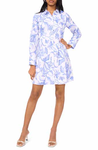 Halogen® Floral Long Sleeve Shirtdress