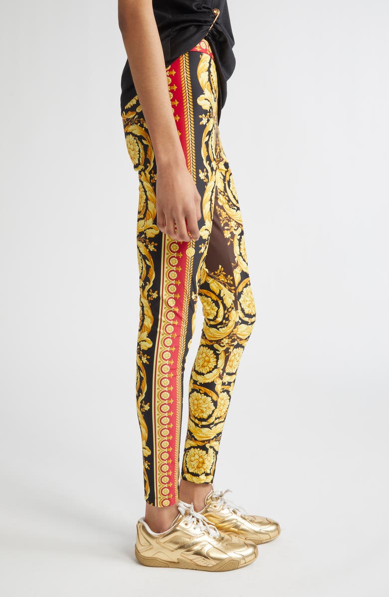 Versace Barocco 92 Leggings, Alternate, color, Parade Red Black