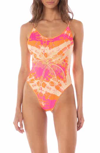 Maaji Flamingo Swirl Luster Reversible One-Piece Swimsuit