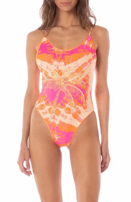 Maaji Flamingo Swirl Luster Reversible One-Piece Swimsuit