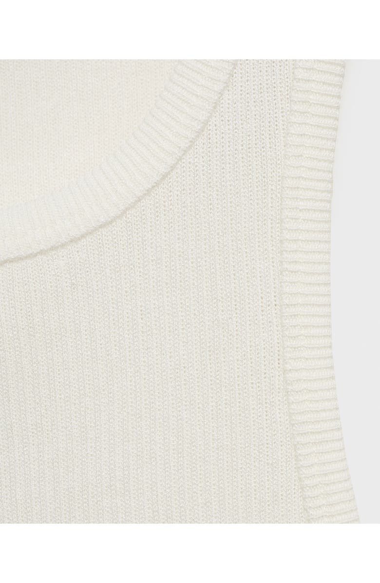 MANGO Fine Rib Knit Tank, Alternate, color, Ecru