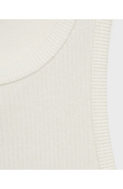Mango Fine Rib Knit Tank In White