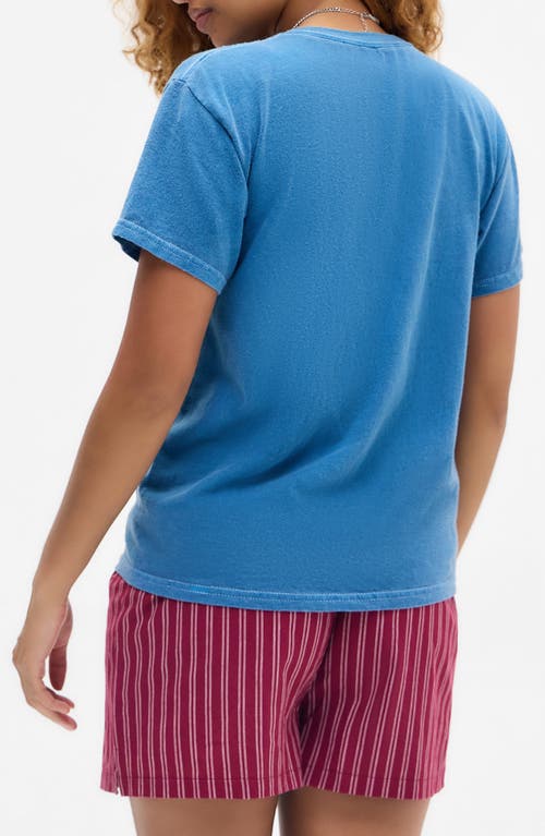 Bdg Urban Outfitters Inside Cat Cotton Graphic T-shirt In Blue