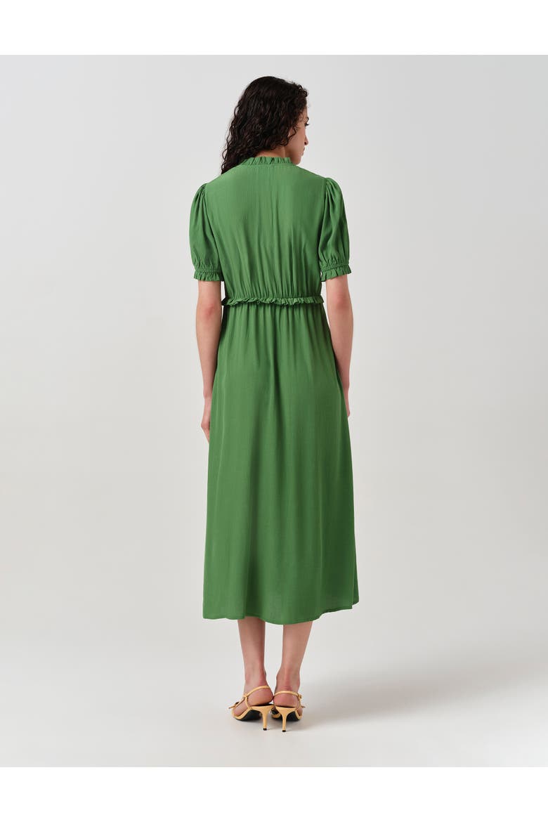 Jolene V-neck Crepe Midi Dress, Alternate, color, Green