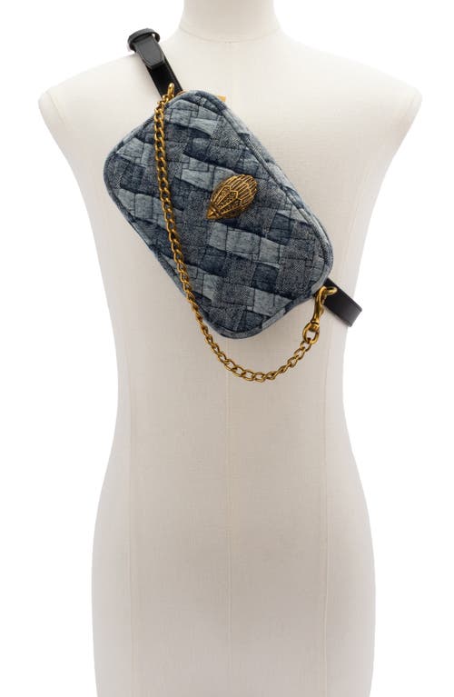 Kurt Geiger London Denim Belt Bag In Blue/midnight
