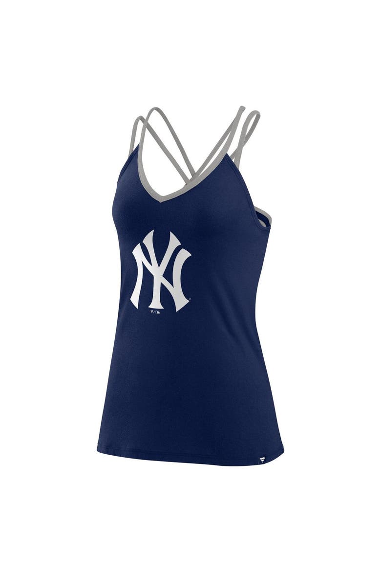 Women's Fanatics Branded Navy New York Yankees Barrel It Up Cross Back V-Neck Tank Top, Alternate, color, Navy