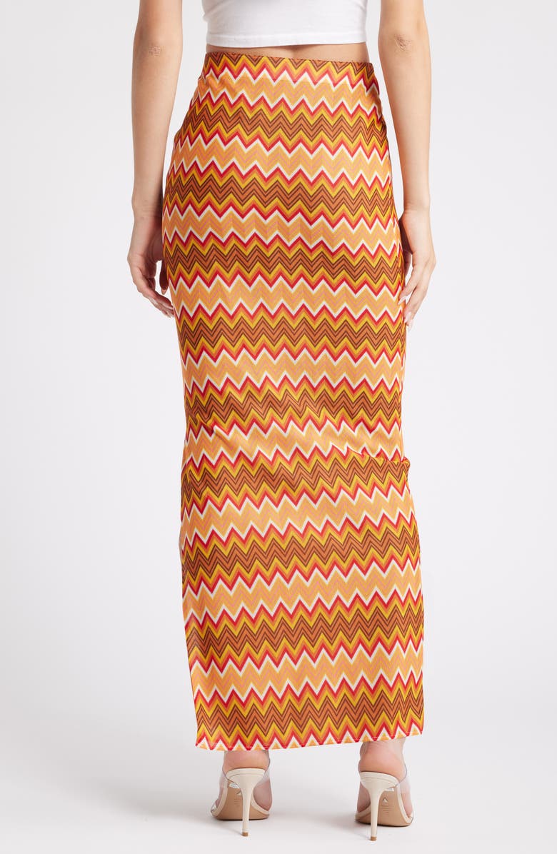 Mistress Rocks Chevron Stripe Mesh Maxi Skirt, Alternate, color, Beige Multi