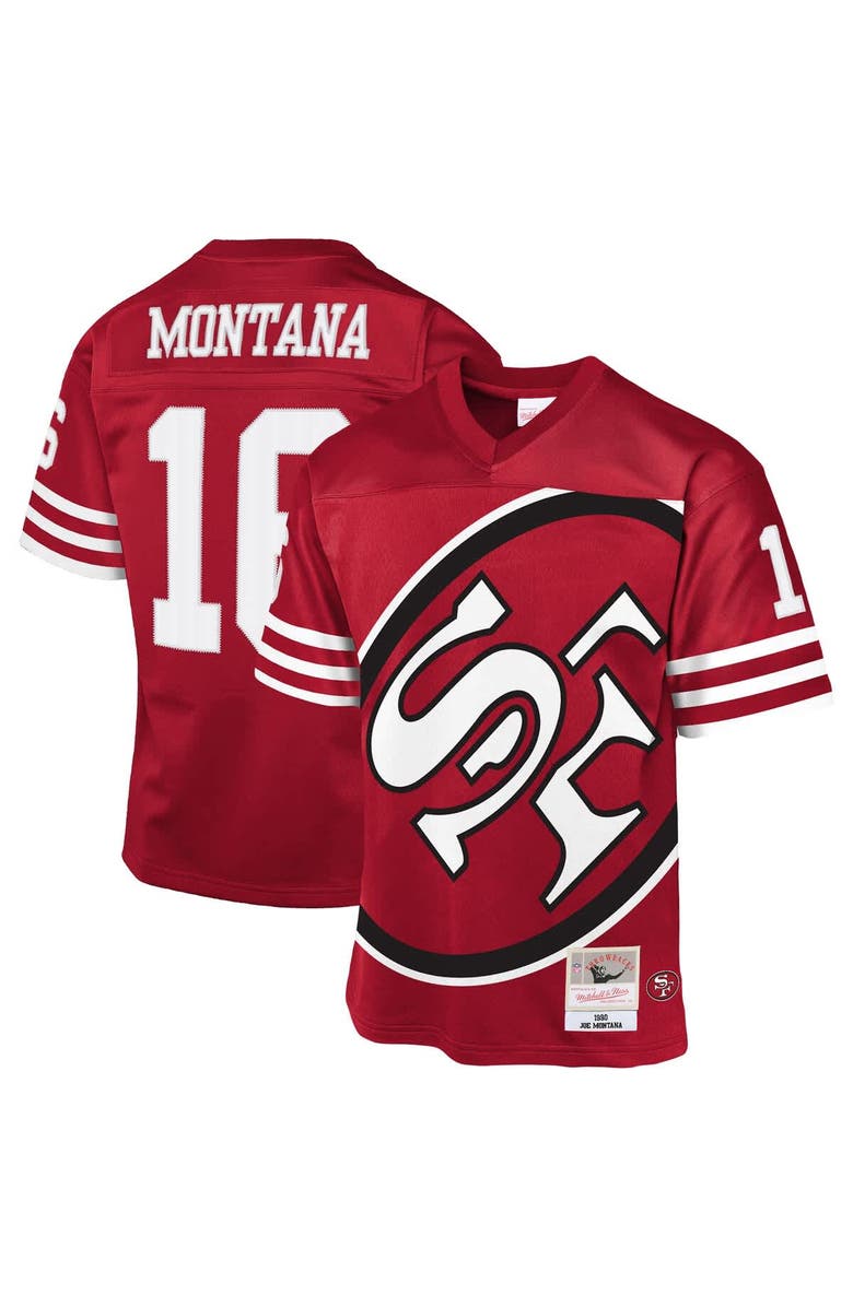 Mitchell & Ness Youth Mitchell & Ness Joe Montana Scarlet San Francisco 49ers 1990 Throwback Fashion Jersey, Main, color, Scarlet