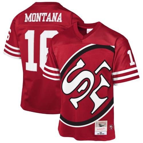 Mitchell & Ness Kids' Youth Joe Montana Scarlet San Francisco 49ers 1990 Throwback Fashion Jersey In Burgundy