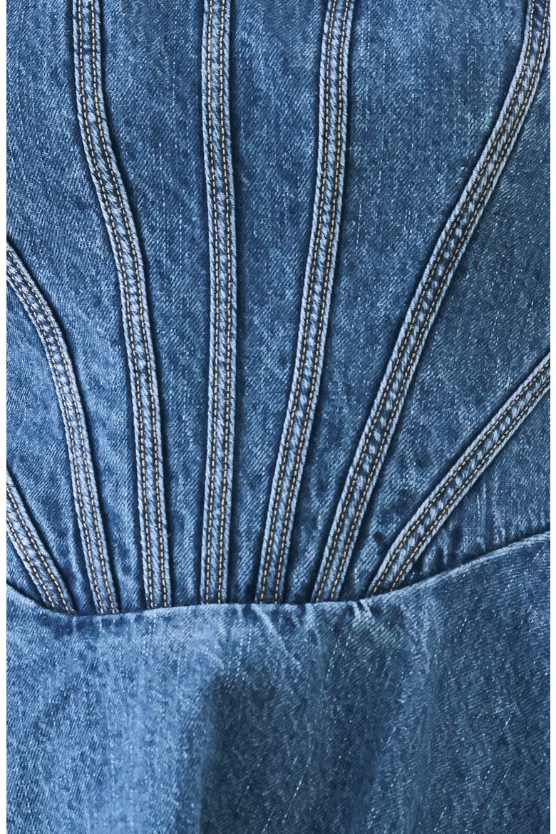 Fit and Flare Non Stretch Denim Minidress, Alternate, color, INDIGO
