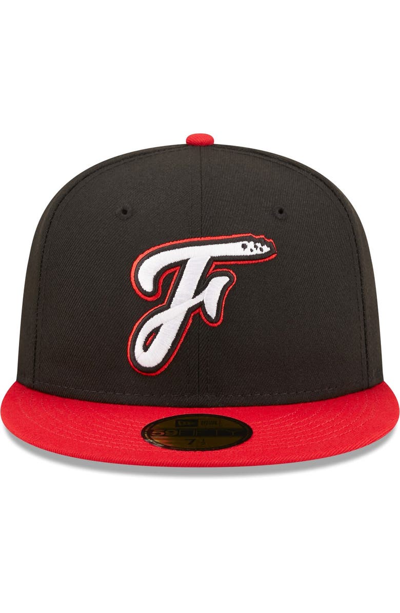 New Era Men's New Era Black Fayetteville Woodpeckers Authentic Collection 59FIFTY Fitted Hat, Alternate, color, Black