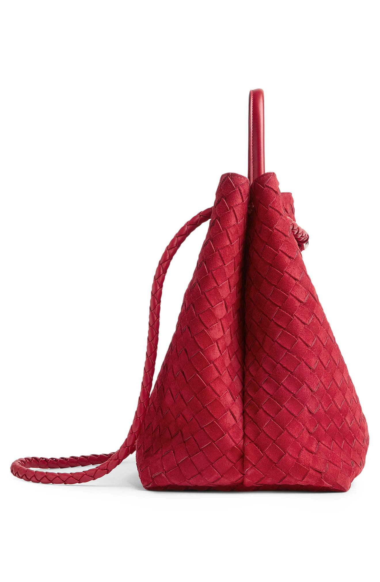 Large Andiamo Intrecciato Suede Tote, Alternate, color, NEW APPLE CANDY
