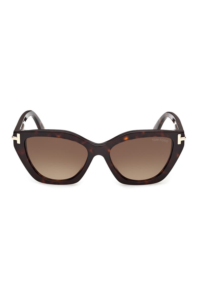 55mm Butterfly Sunglasses, Main, color, DARK HAVANA SHINY GOLD / BROWN