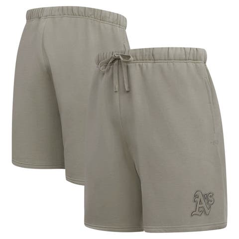 Men's Pro Standard Pewter Oakland Athletics Neutral Fleece Shorts