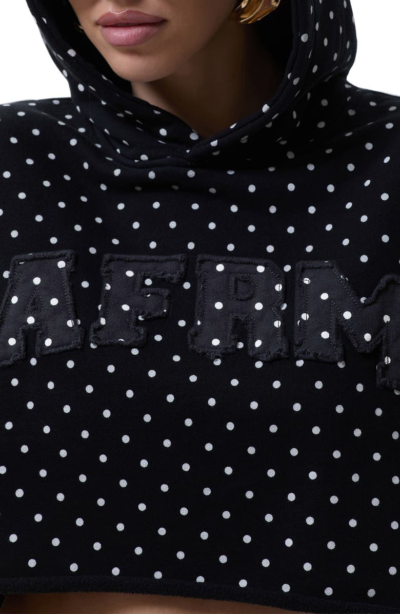 AFRM Darius Crop Cotton Hoodie, Alternate, color, Noir Micro Dot