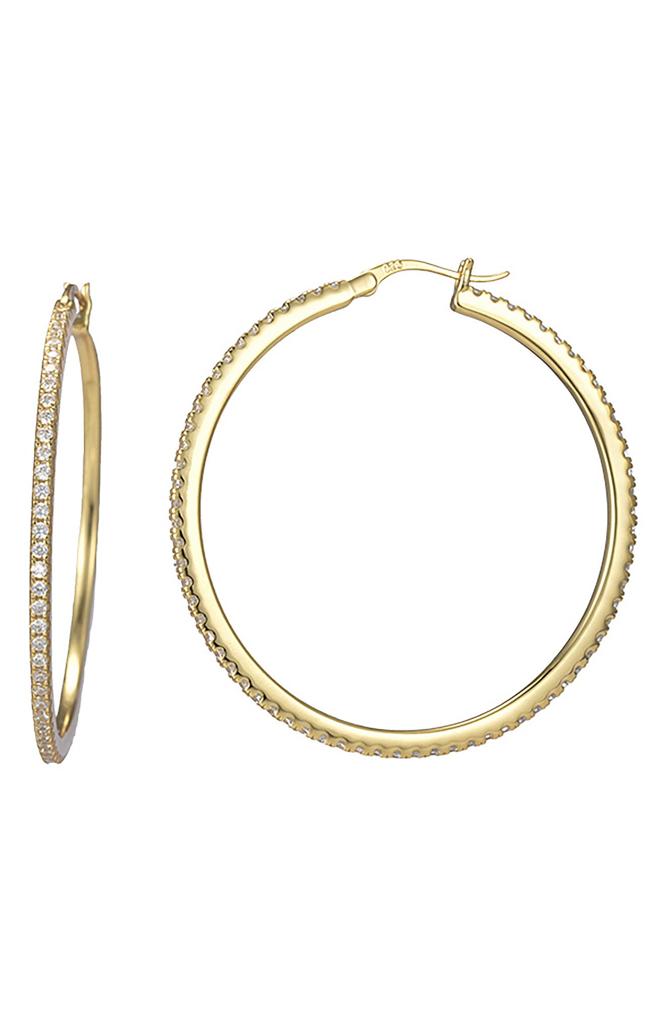 CANDELA JEWELRY Pavé Cubic Zirconia Hoop Earrings