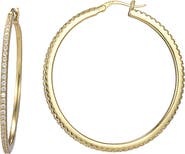 CANDELA JEWELRY Pavé Cubic Zirconia Hoop Earrings