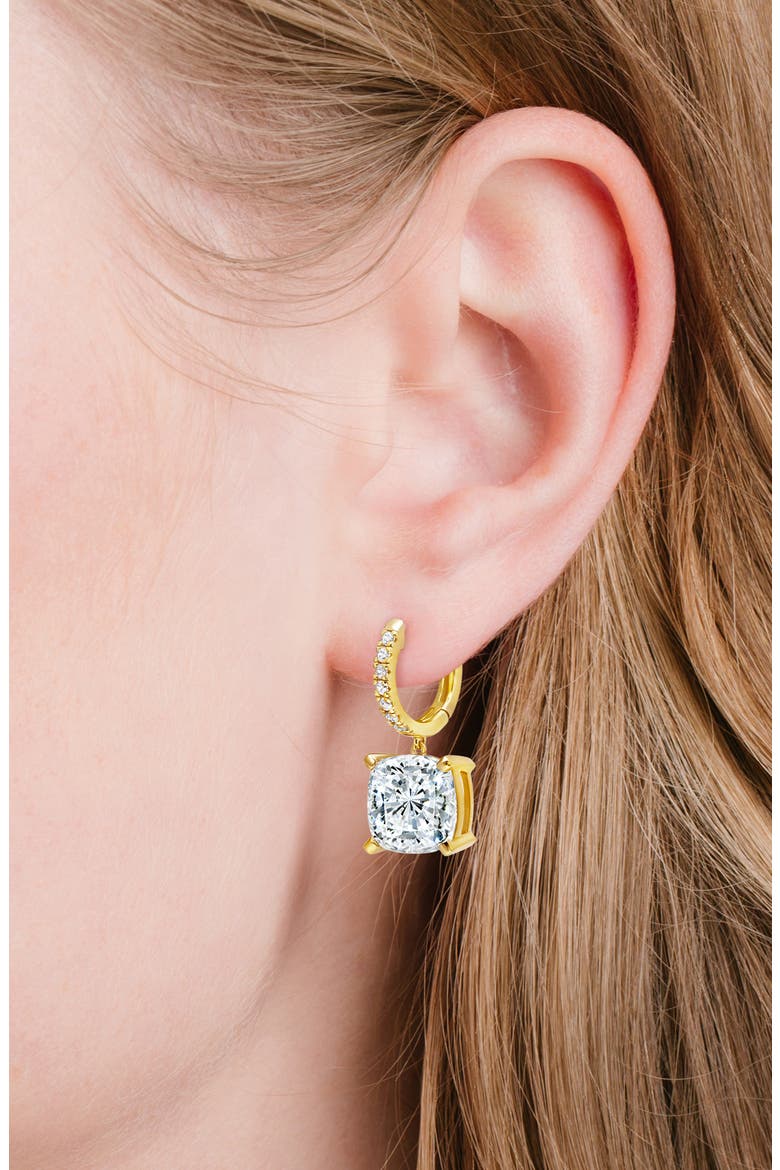Bliss Cubic Zirconia Drop Earrings, Alternate, color, 18KYG/ CLEAR STONE