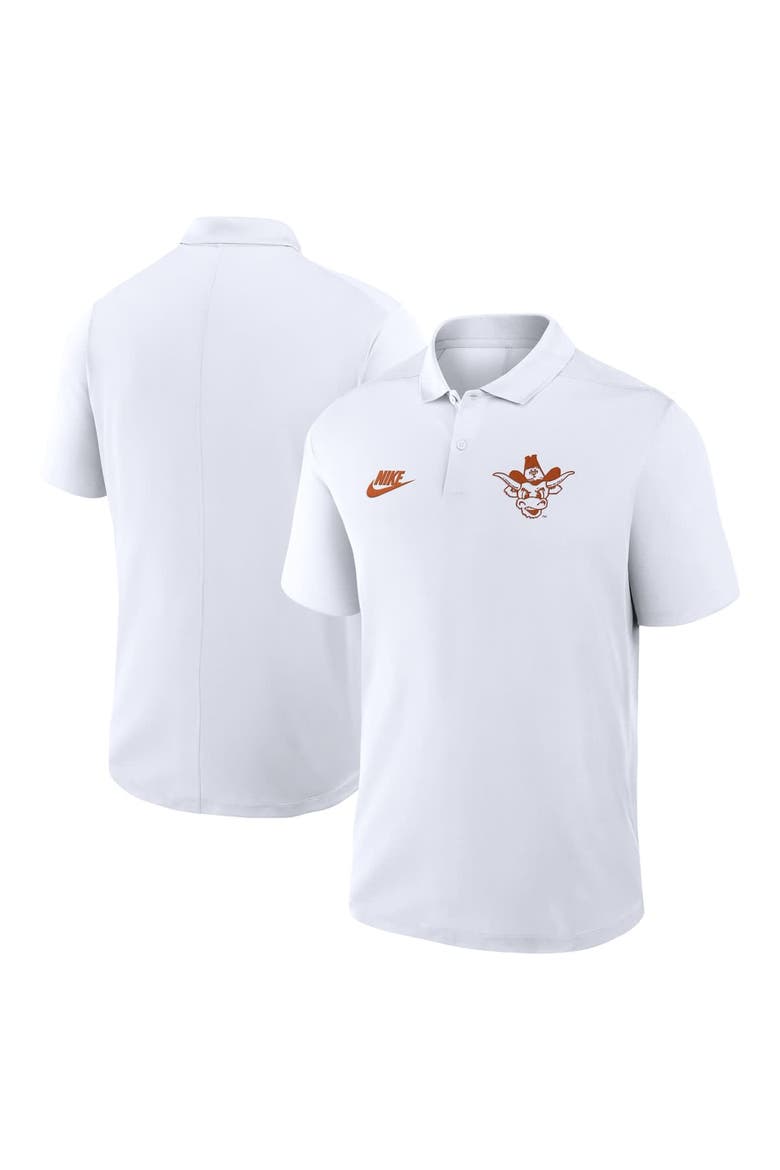 Men's Nike White Texas Longhorns Primetime Victory Legacy Vault Logo Performance Polo, Alternate, color, White