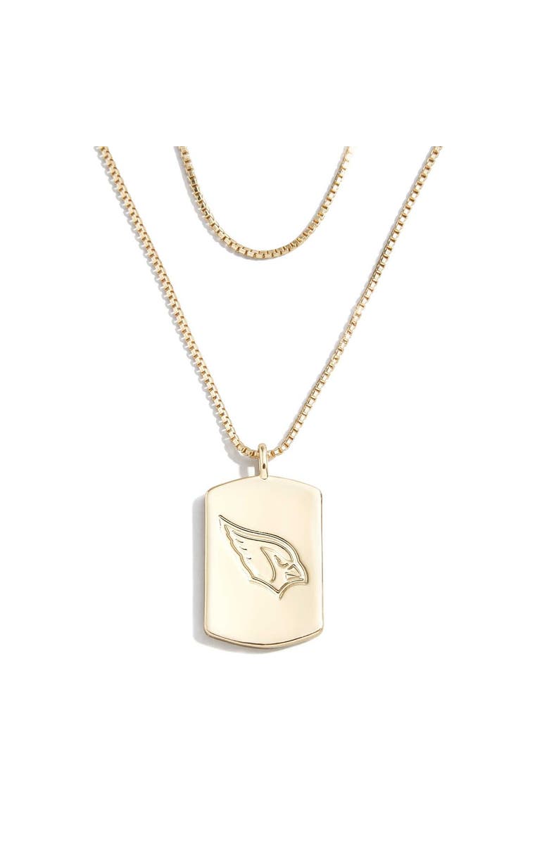 WEAR by Erin Andrews x Baublebar Arizona Cardinals Gold Dog Tag Necklace, Main, color, 