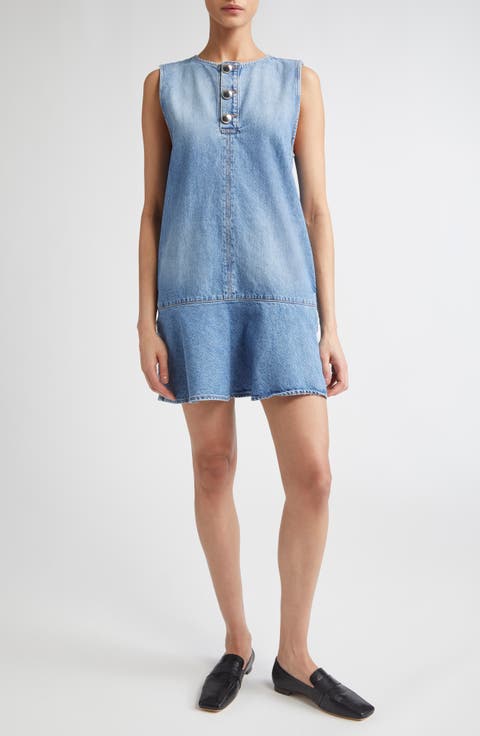 The Rosie Flare Hem Denim Minidress
