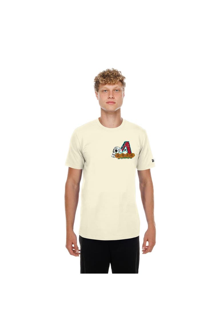 Men's New Era Natural Arizona Diamondbacks Dia de los Muertos Sugar Skull T-Shirt, Main, color, Natural