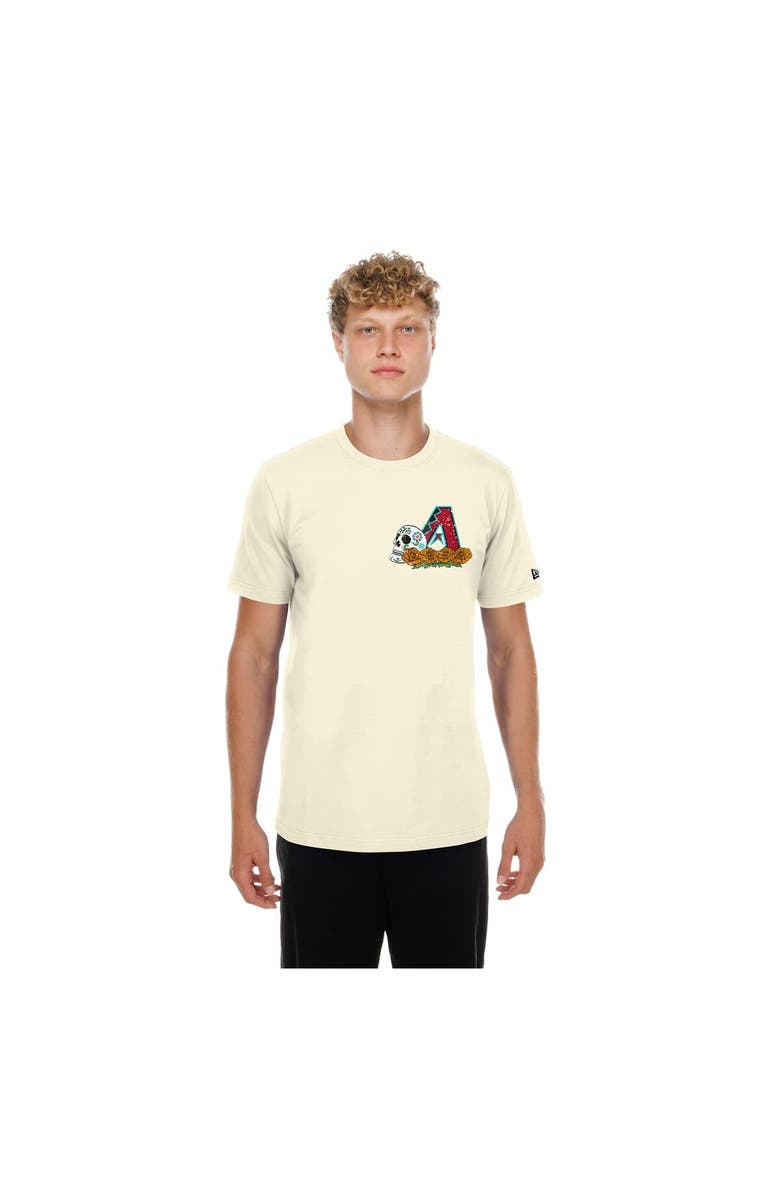 New Era Men's New Era Natural Arizona Diamondbacks Dia de los Muertos Sugar Skull T-Shirt, Main, color, Natural
