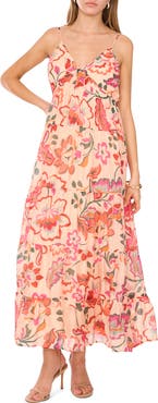 Halogen® Tiered Babydoll Midi Dress