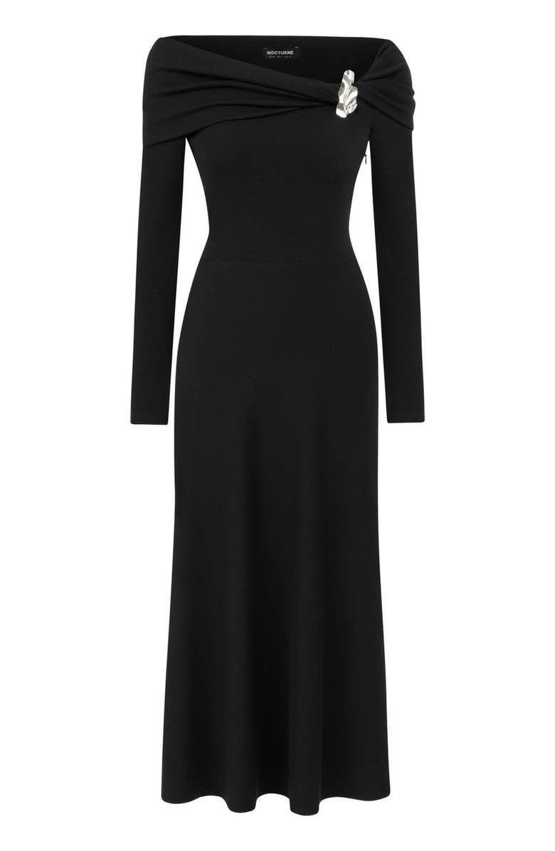 Nocturne One-Shoulder Midi Dress, Alternate, color, 