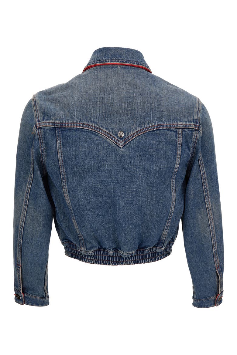 Crop Denim Trucker Jacket, Alternate, color, MEDIUM BLUE