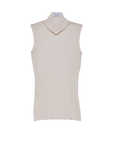 Romy Sleeveless Turtleneck in Merino Wool Rib