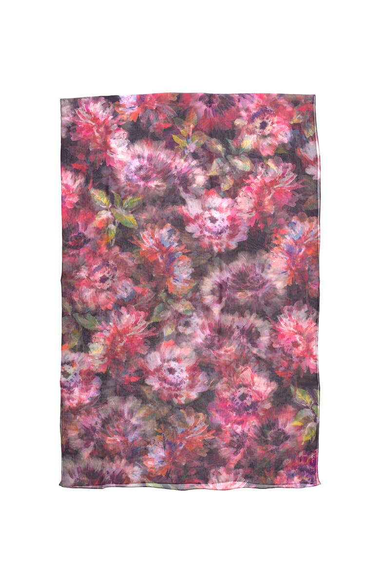 Echo Hazy Floral Crinkle Wrap, Alternate, color, Black