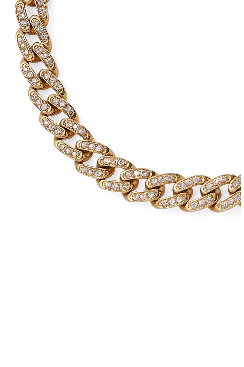Crystal Pave Curb Chain  Bracelet, Alternate, color, Gold