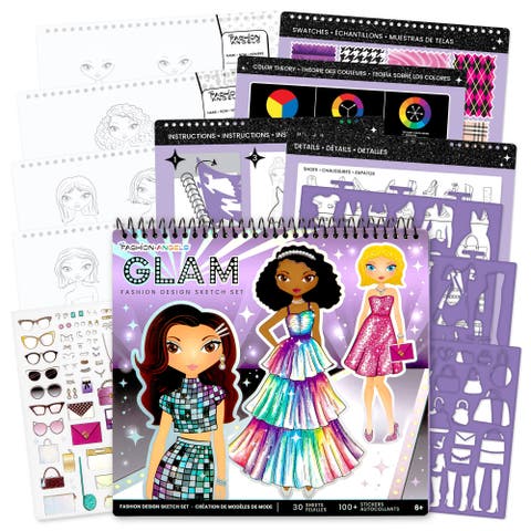 Glam Fashion Design Sketch Set Pad, Kids 6+