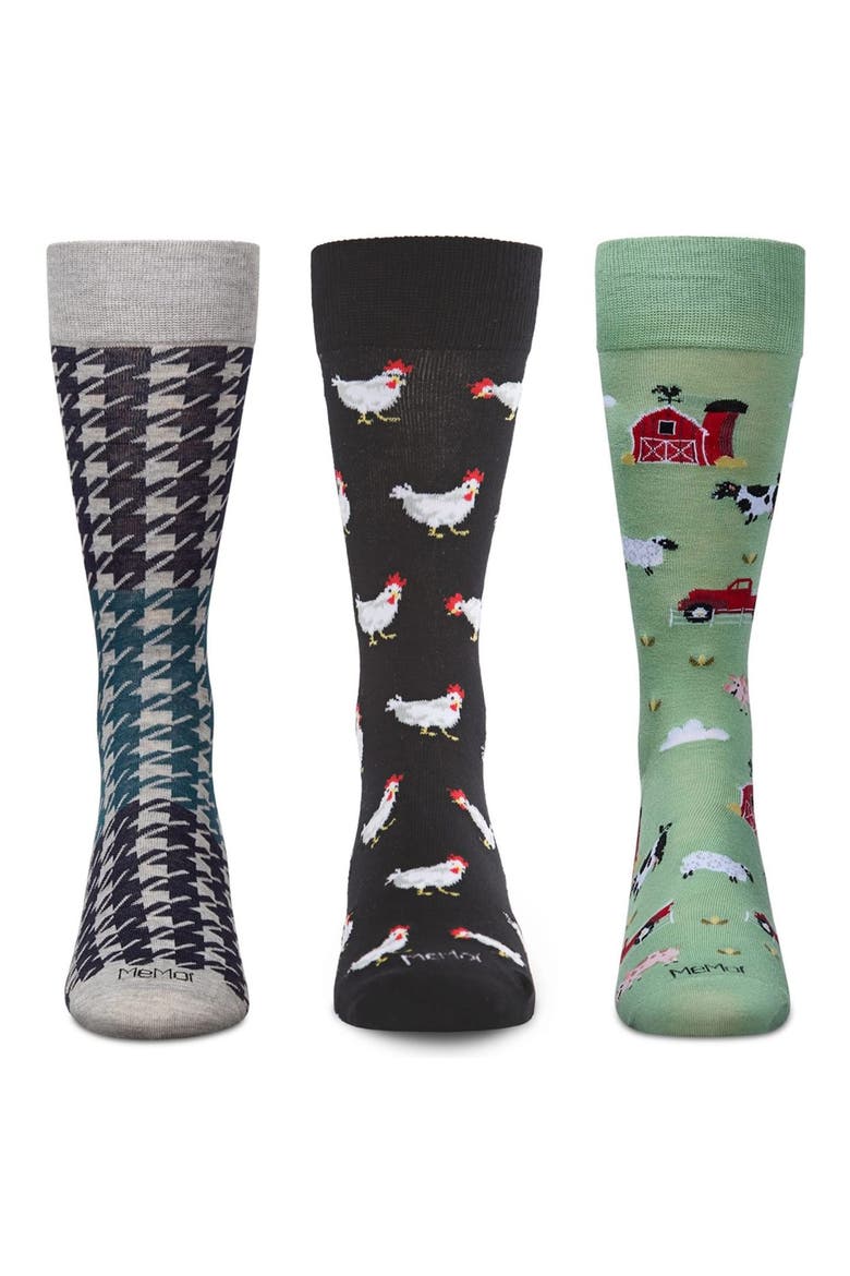 Assorted 3-Pack Crew Socks, Main, color, BLACK