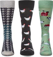 MeMoi Assorted 3-Pack Crew Socks