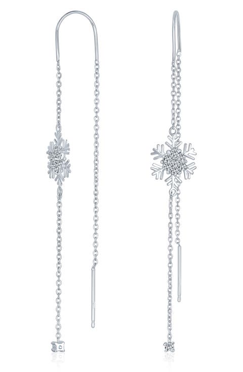 Snowflake Threader Earrings