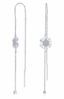 BLING JEWELRY Snowflake Threader Earrings