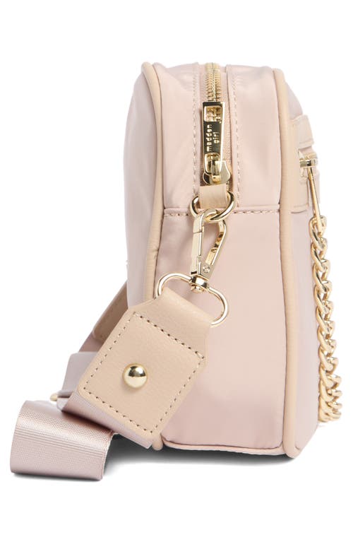 Madden Girl Woven Camera Crossbody Bag In Pink