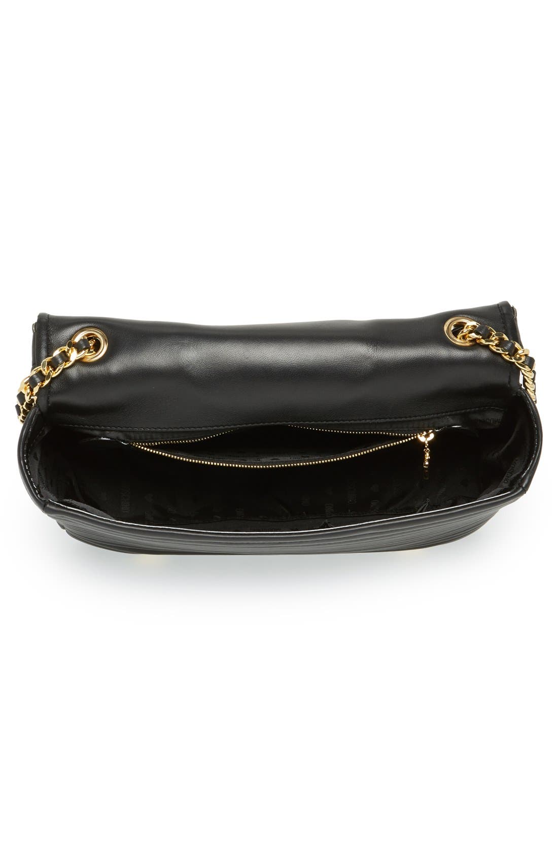 'Biker Jacket' Shoulder Bag, Alternate, color, BLACK