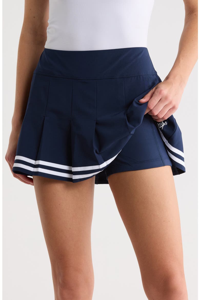Pleated Tennis Skort, Alternate, color, BLACK IRIS/ BRIGHT WHITE