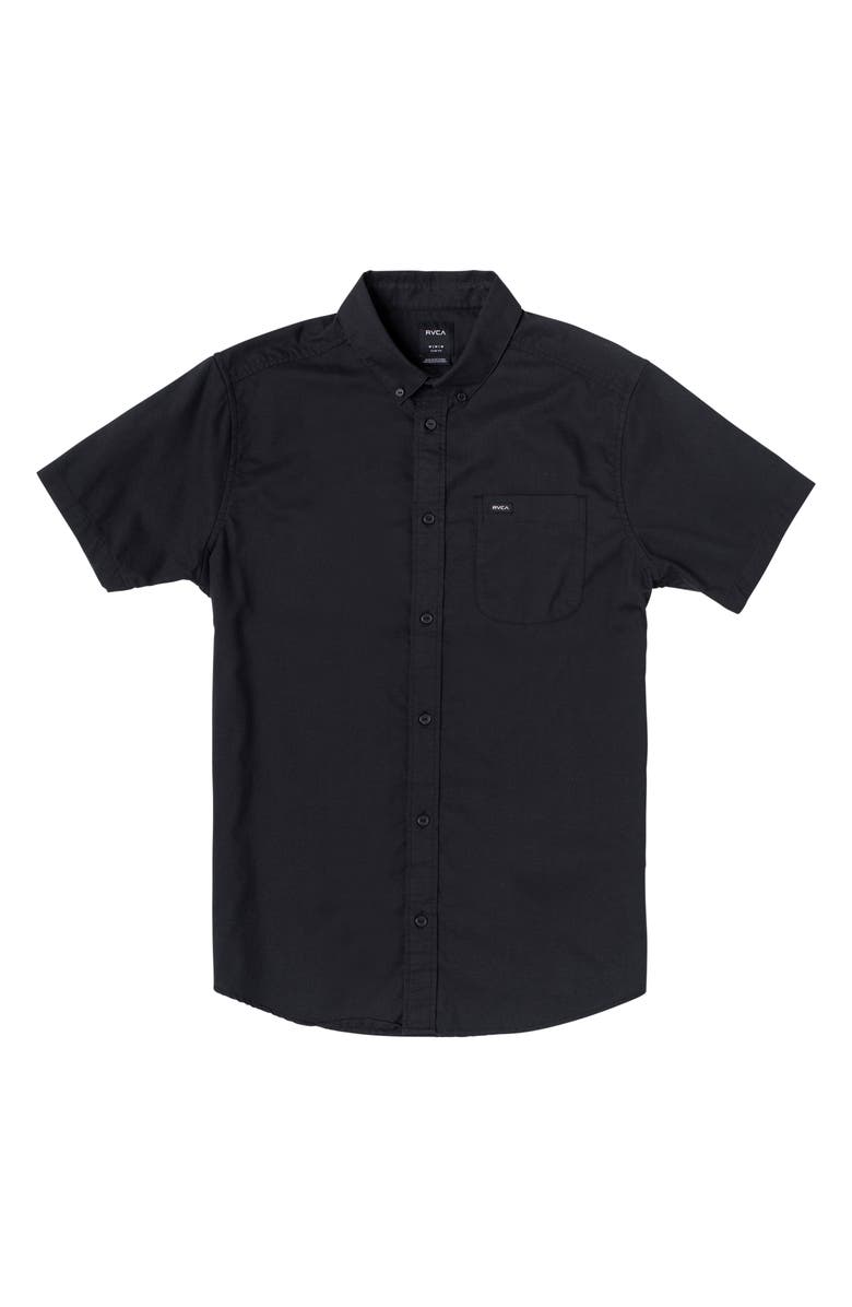 RVCA Kids' That'll Do Stretch Short Sleeve Button-Down Shirt, Main, color,