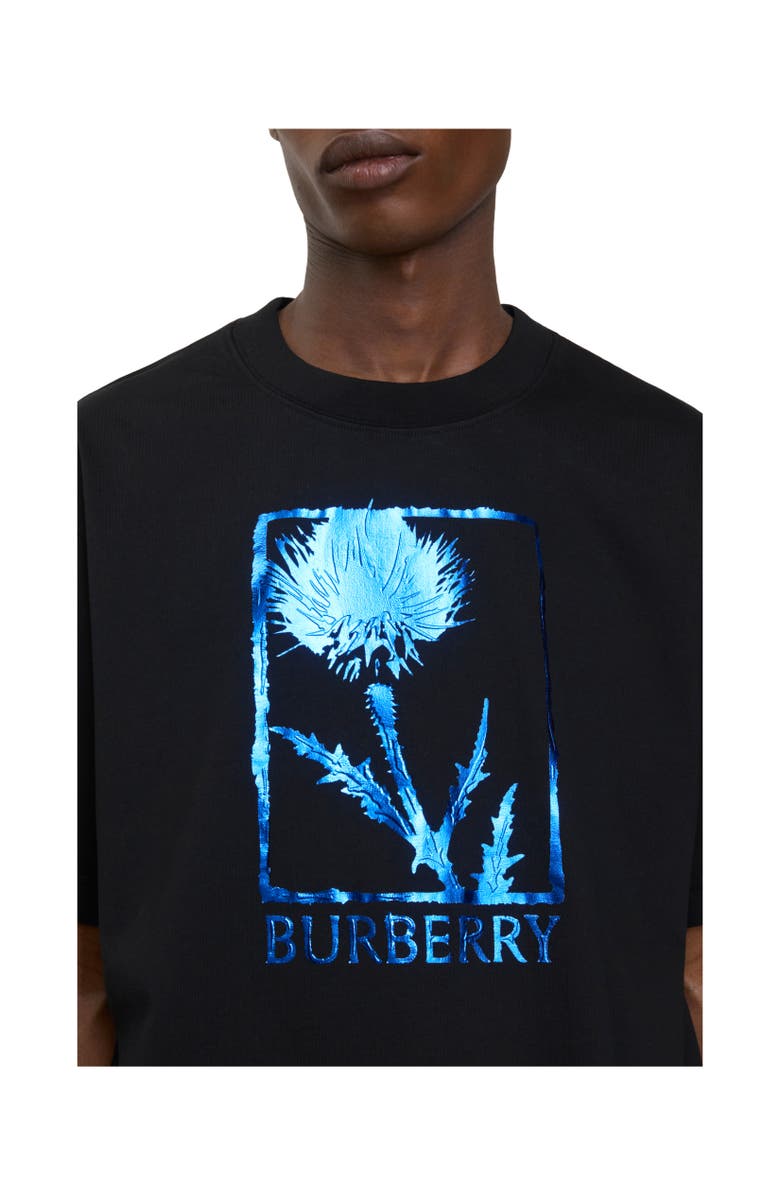 Burberry Thistle Cotton T-shirt, Alternate, color, Black