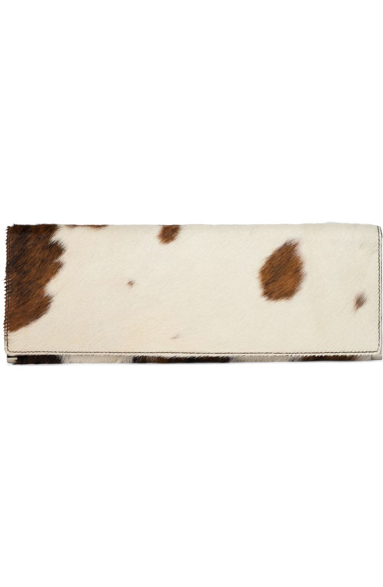 Jeffrey Campbell Genuine Calf Hair Clutch, Main, color, Tan White Cow Silver
